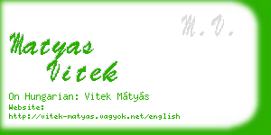 matyas vitek business card